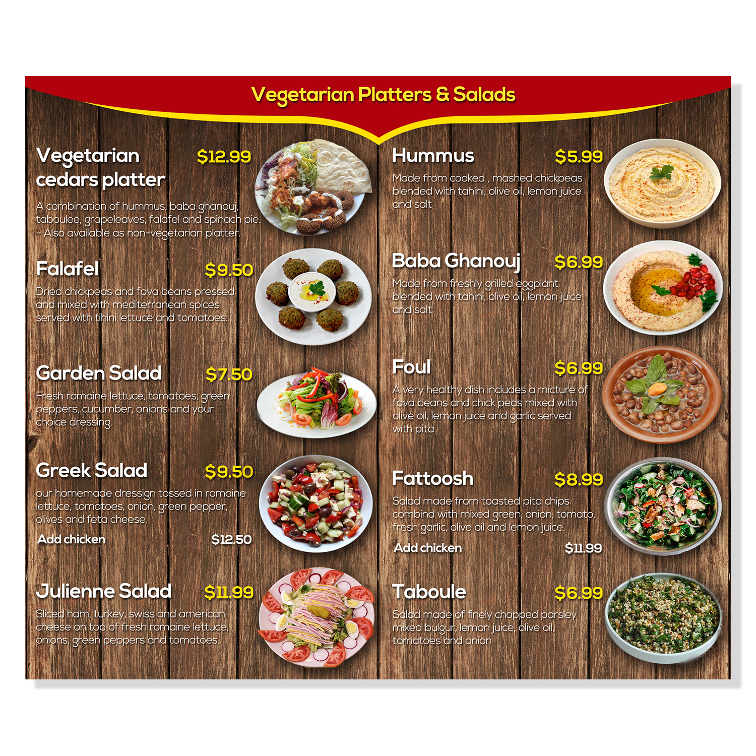 Menu Design Sample