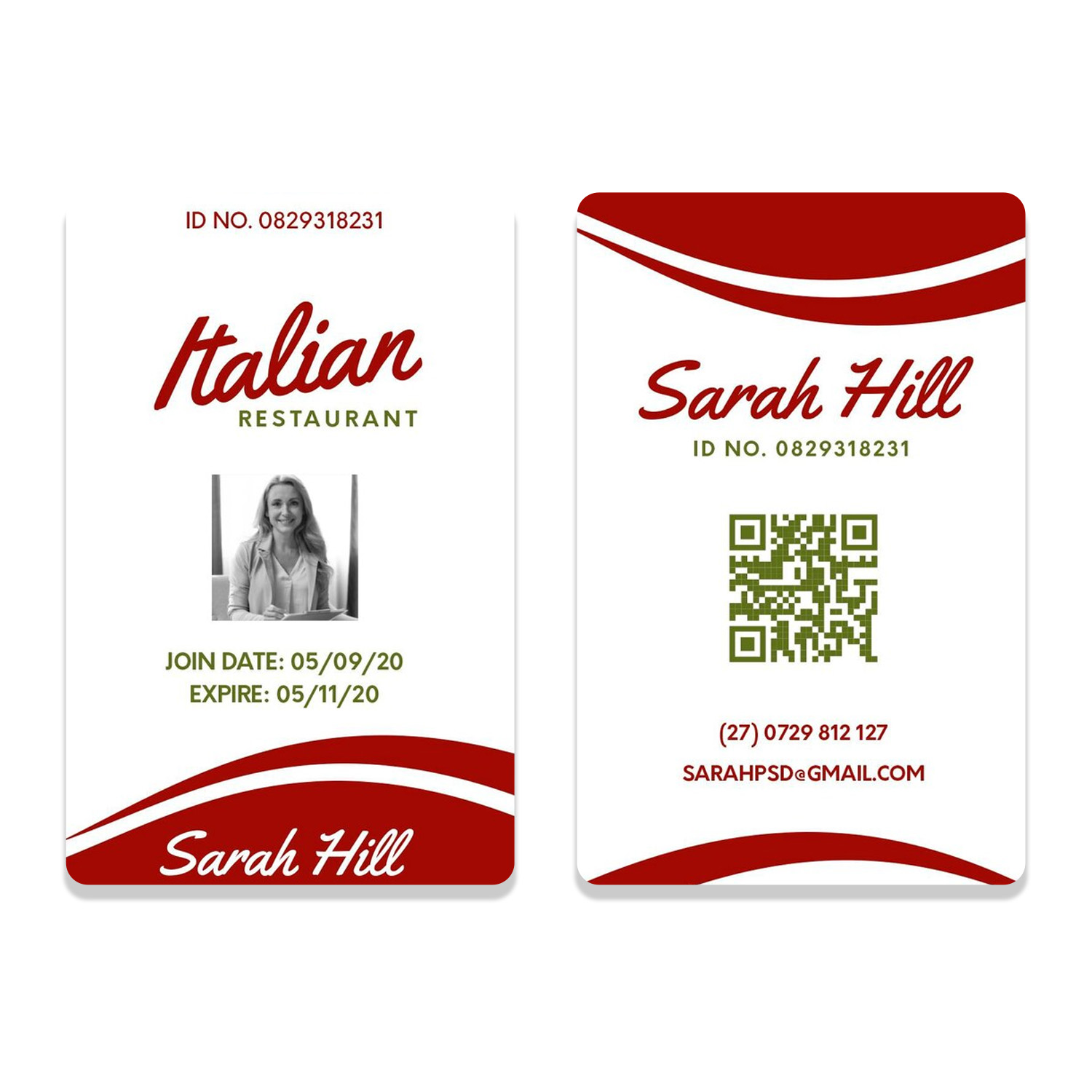 PVC ID Design Sample