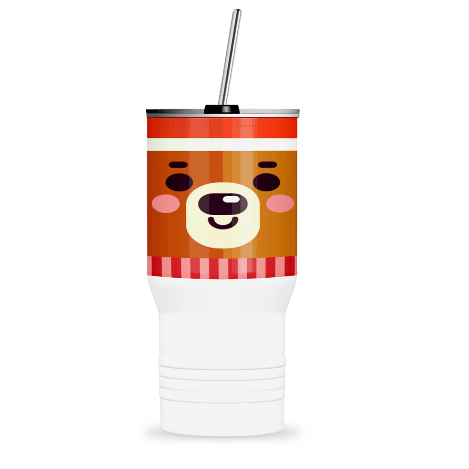 Aluminum Tall Glass w/ Stainless Straw